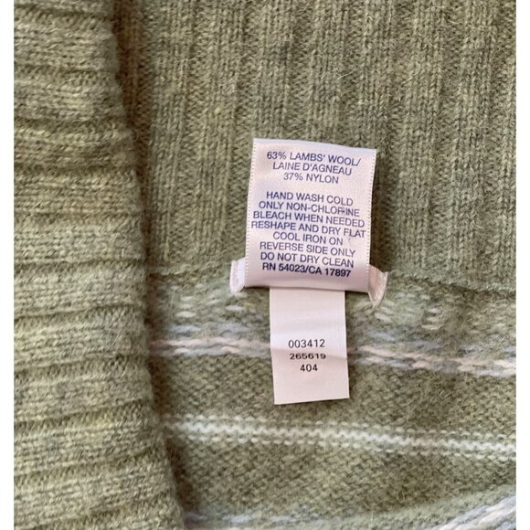OLD NAVY BRAND Nordic Lambswool Cowl Neck Sweater Women's Large Sage Striped EUC - Picture 5 of 11